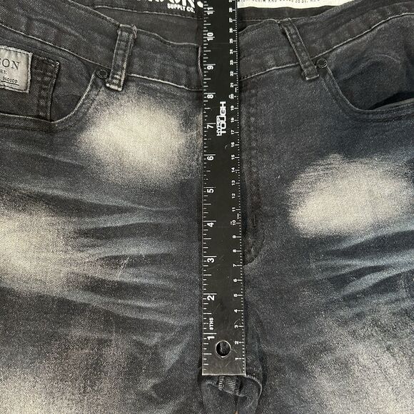 Reason Mens Jeans 34x28 Distressed Indie Hip Hop Streetwear Hand Crafted Denim - Picture 11 of 14